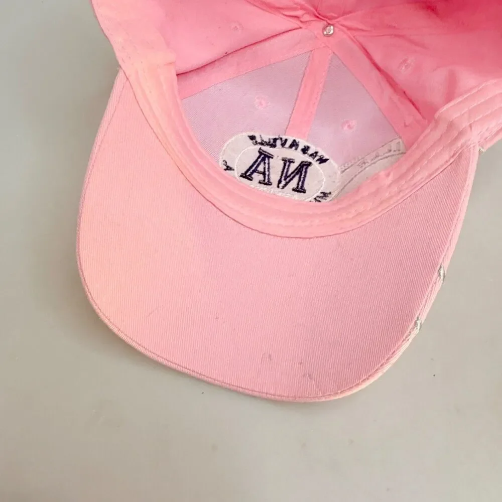 Nashville Music City USA Pink Hat Cap Adjustable Hook & Loop Strap OSFA